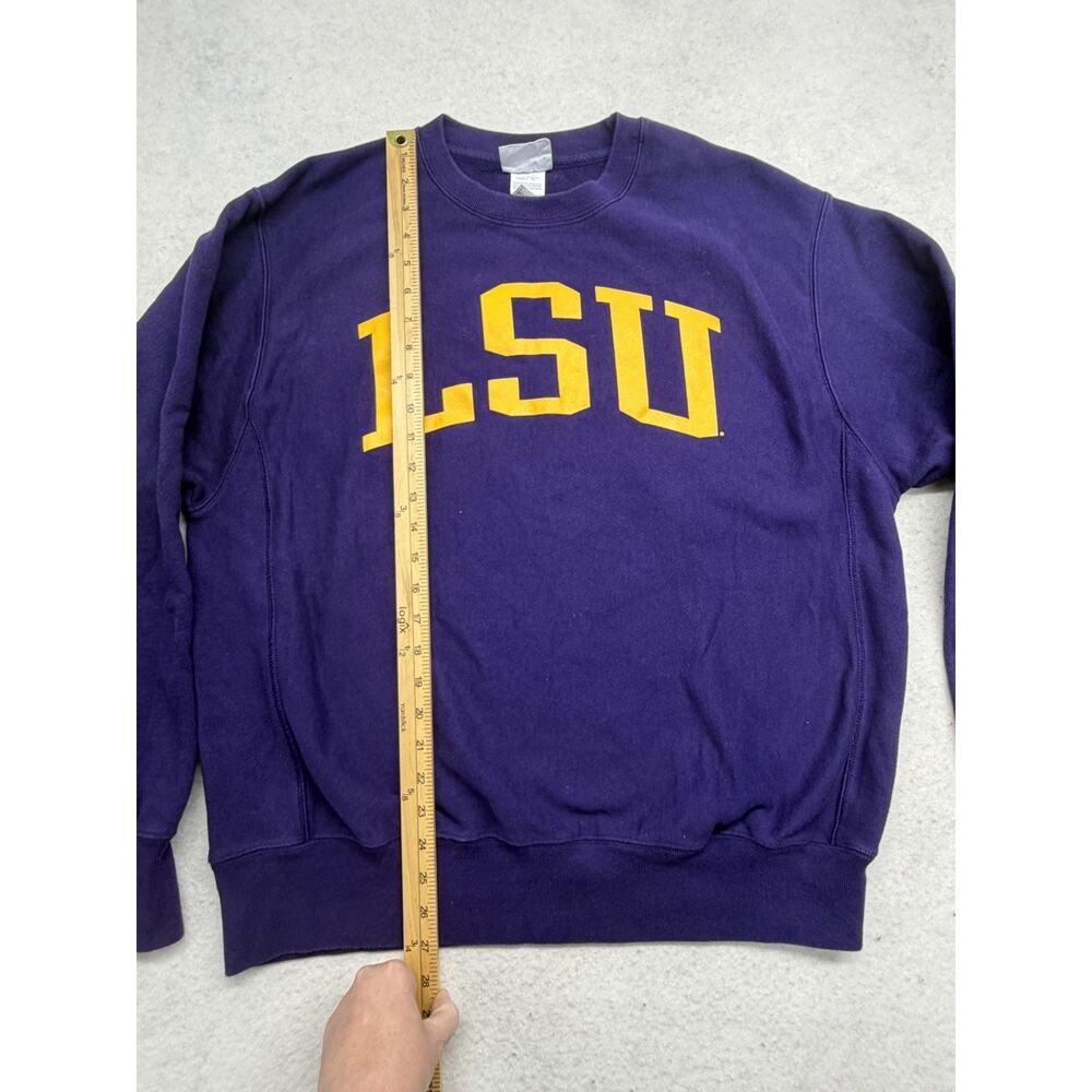 LSU Tigers Vintage 90s Sweatshirt Large Purple Fleece College Sports - Picture 5 of 8